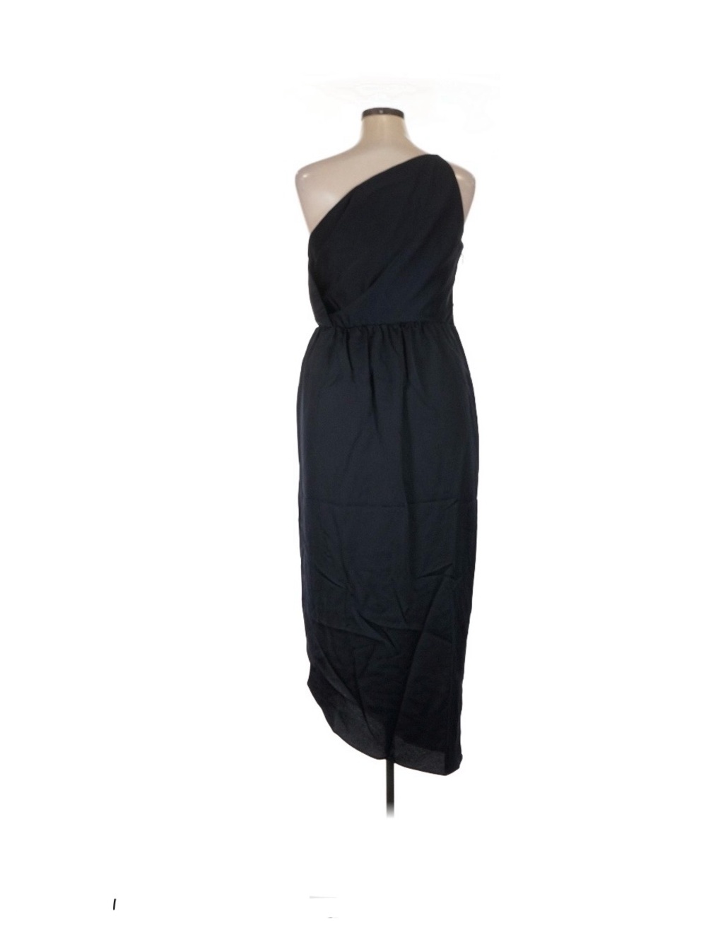 City Chic One-Shoulder Navy Black Midi Dress